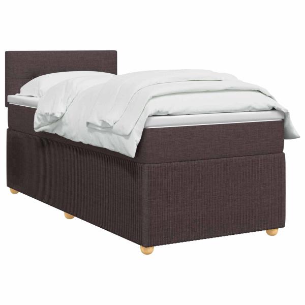 Boxspringbett mit Matratze Dunkelbraun 80 x 200 cm Stoff