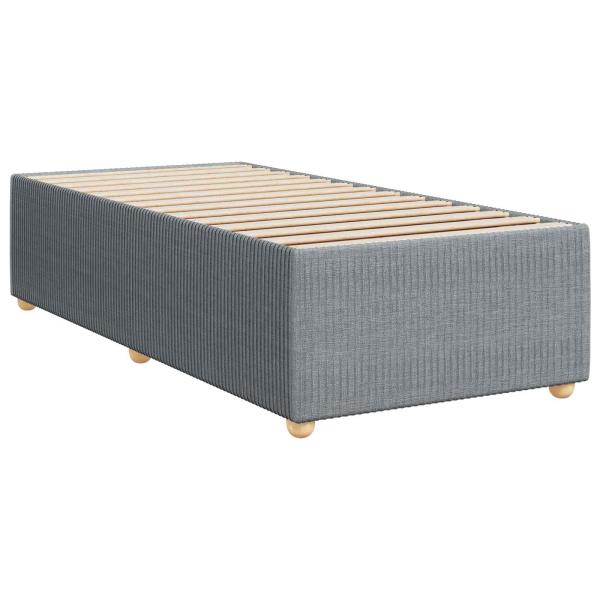 Boxspringbett mit Matratze Hellgrau 80 x 200 cm Stoff