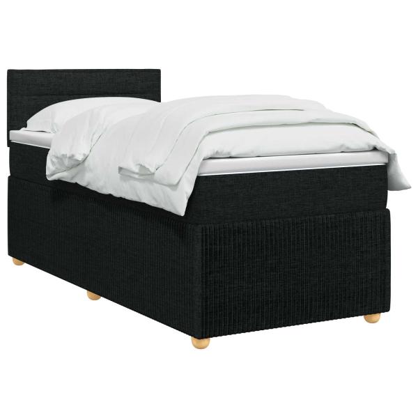 Boxspringbett mit Matratze Schwarz 100 x 200 cm Stoff