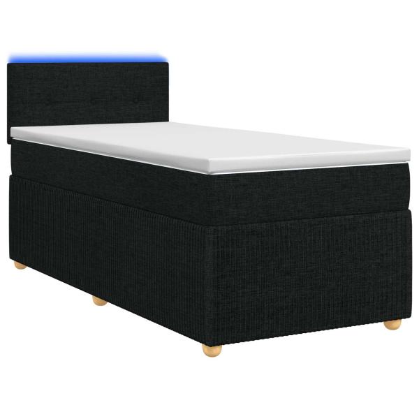 Boxspringbett mit Matratze Schwarz 100 x 200 cm Stoff