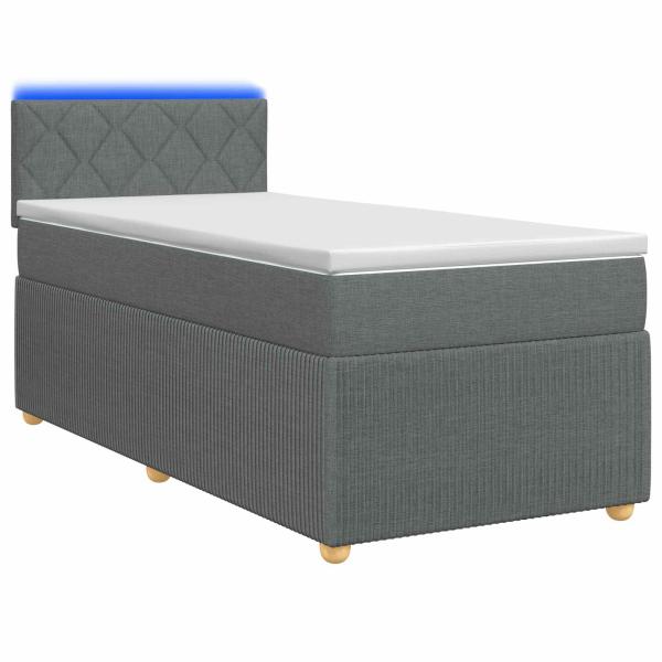 Boxspringbett mit Matratze Dunkelgrau 100 x 200 cm Stoff