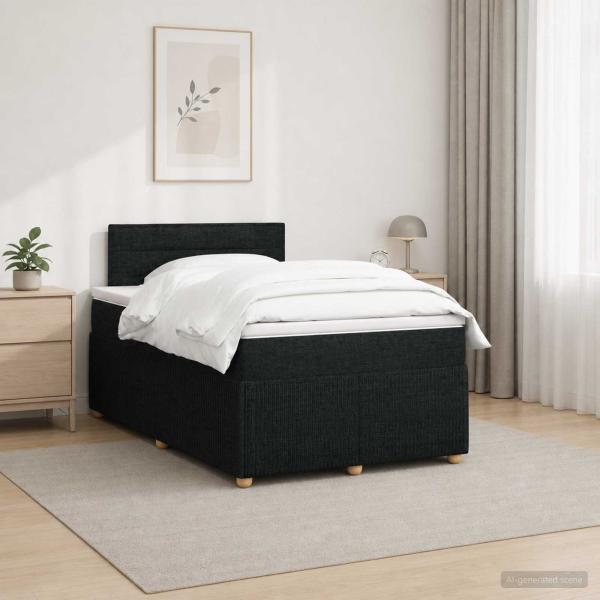 Boxspringbett mit Matratze Schwarz 120 x 200 cm Stoff