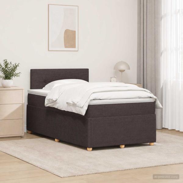 Boxspringbett mit Matratze Dunkelbraun 120 x 200 cm Stoff