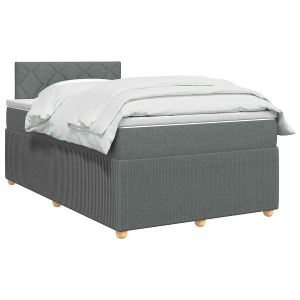 Boxspringbett mit Matratze Dunkelgrau 120 x 200 cm Stoff