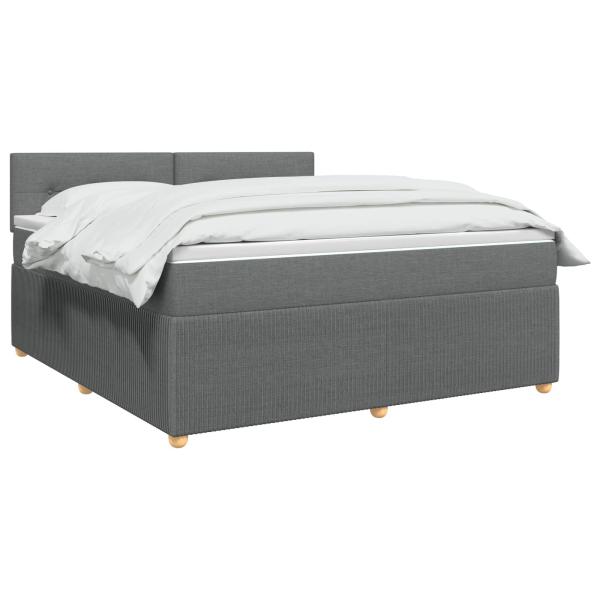 Boxspringbett mit Matratze Dunkelgrau 140 x 190 cm Stoff