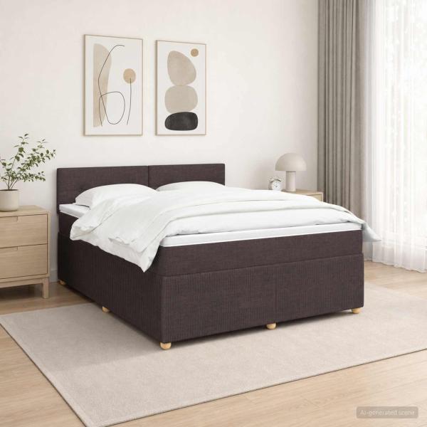 Boxspringbett mit Matratze Dunkelbraun 140 x 190 cm Stoff