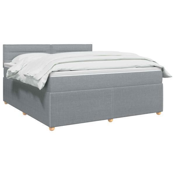 Boxspringbett mit Matratze Hellgrau 140 x 200 cm Stoff