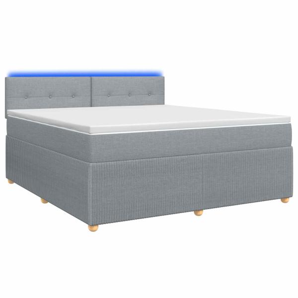 Boxspringbett mit Matratze Hellgrau 140 x 200 cm Stoff