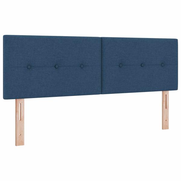 Boxspringbett mit Matratze mit Kopfteil Blau 140 x 200 cm Stoff