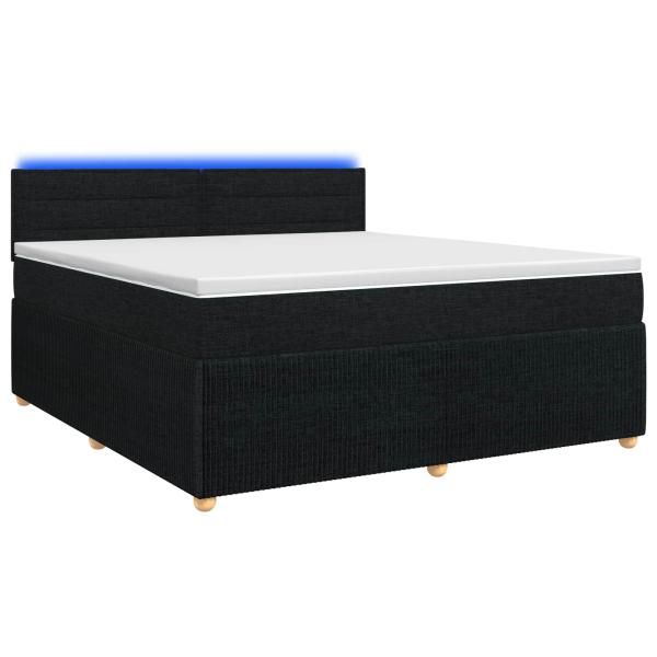 Boxspringbett mit Matratze Schwarz 180 x 200 cm Stoff