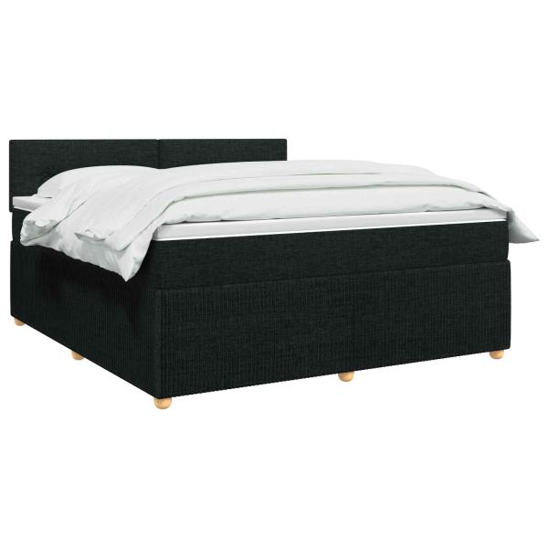 Boxspringbett mit Matratze Schwarz 180 x 200 cm Stoff