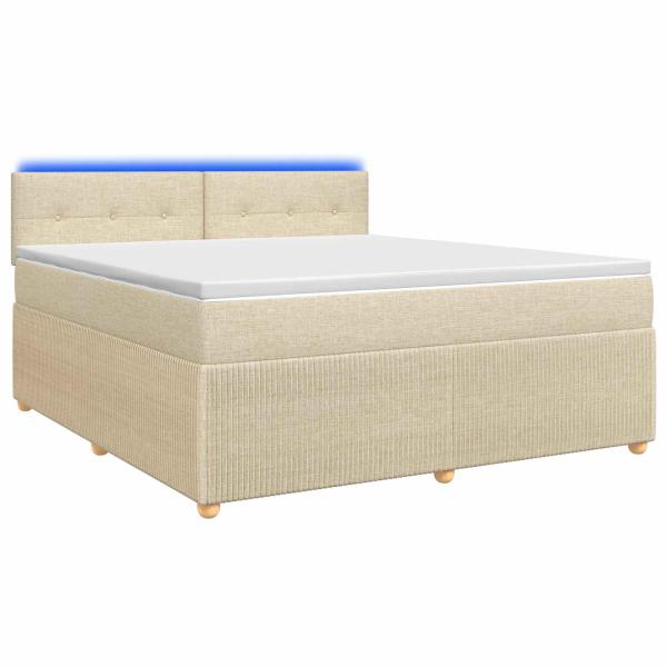 Boxspringbett mit Matratze Creme 180 x 200 cm Stoff