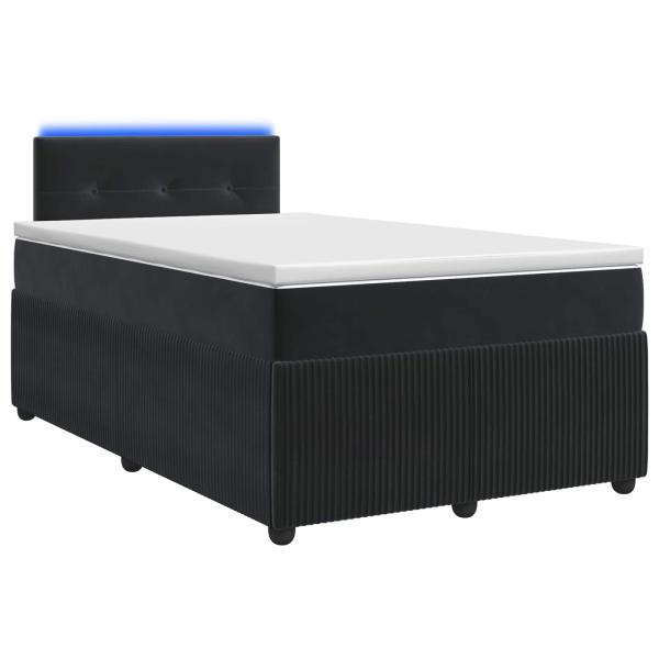 Boxspringbett mit Matratze Schwarz 120 x 190 cm Samt