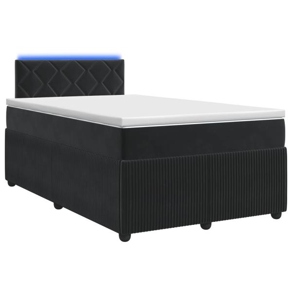 Boxspringbett mit Matratze Schwarz 120 x 190 cm Samt