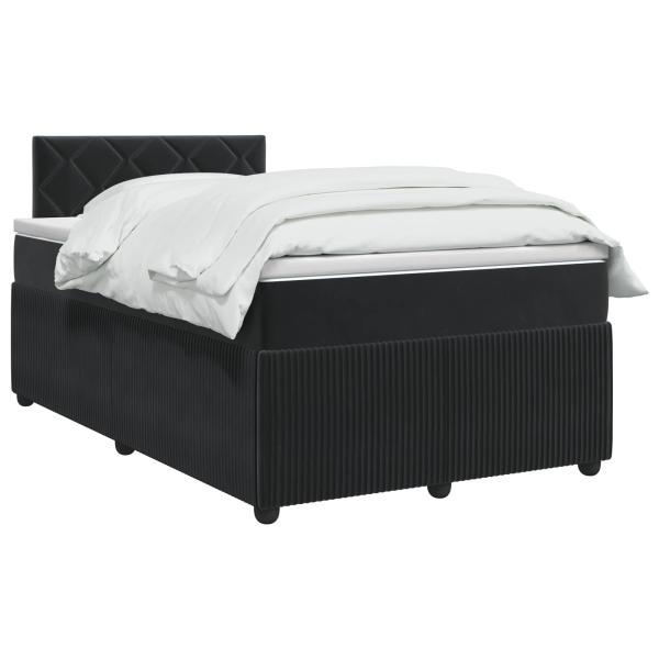 Boxspringbett mit Matratze Schwarz 120 x 190 cm Samt