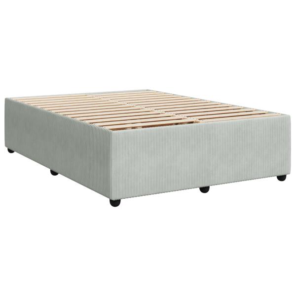 Boxspringbett mit Matratze Hellgrau 140 x 200 cm Samt