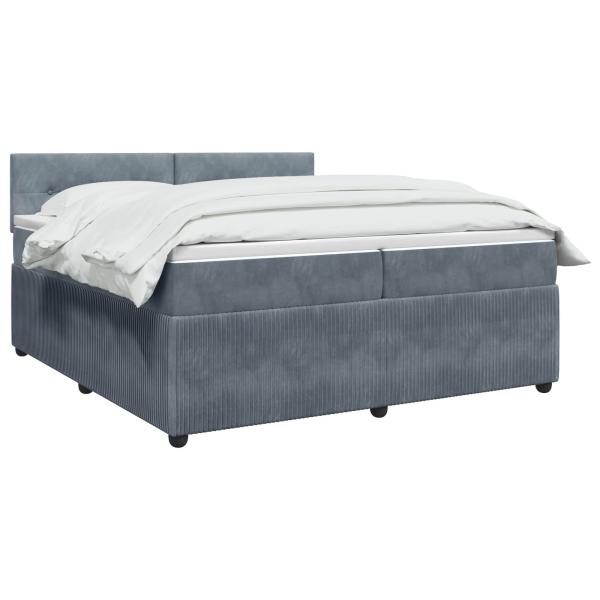 Boxspringbett mit Matratze Dunkelgrau 200 x 200 cm Samt