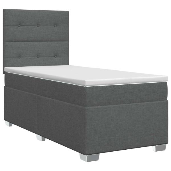 Boxspringbett mit Matratze Dunkelgrau 80 x 200 cm Stoff