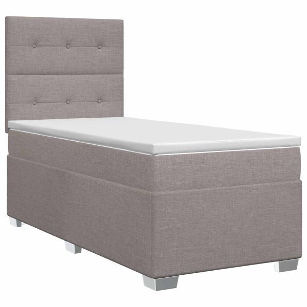 Boxspringbett mit Matratze mit Kopfteil Taupe 80 x 200 cm Stoff