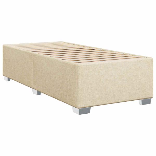 Boxspringbett mit Matratze mit Kopfteil Creme 90 x 200 cm Stoff