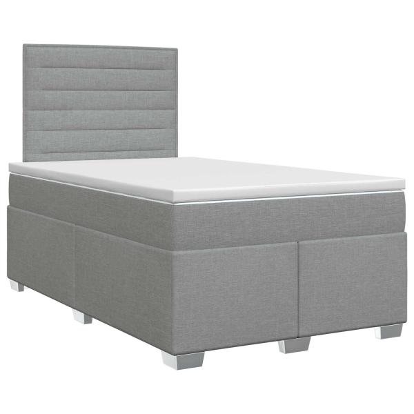 Boxspringbett mit Matratze Hellgrau 120 x 200 cm Stoff