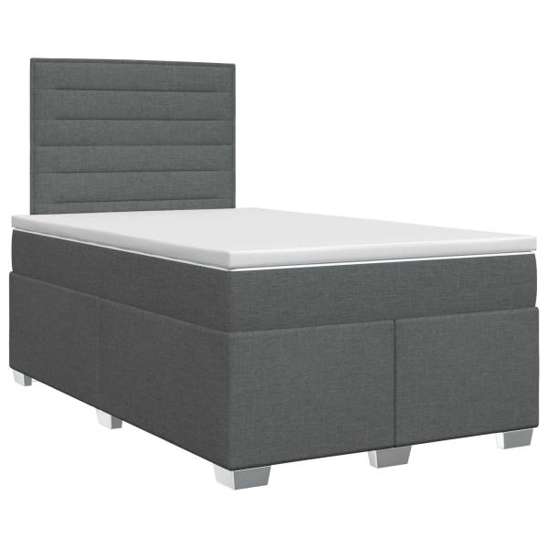 Boxspringbett mit Matratze Dunkelgrau 120 x 200 cm Stoff