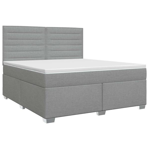 Boxspringbett mit Matratze Hellgrau 140 x 200 cm Stoff