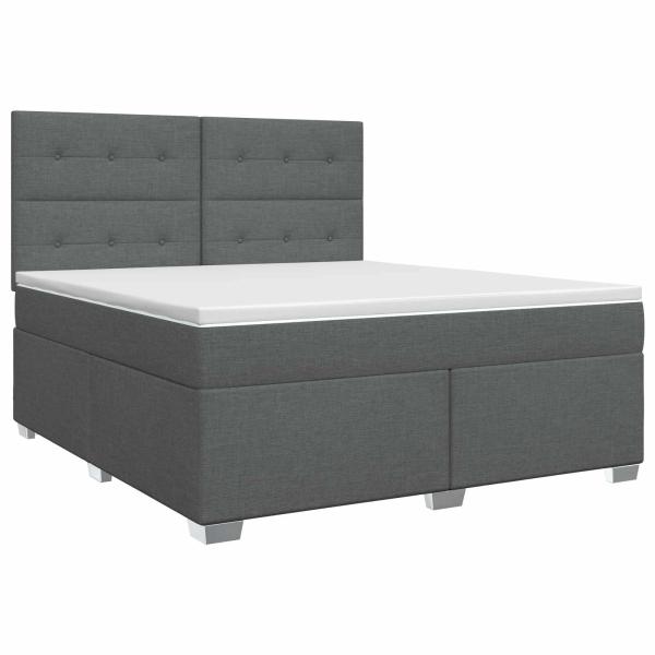 Boxspringbett mit Matratze Dunkelgrau 140 x 200 cm Stoff