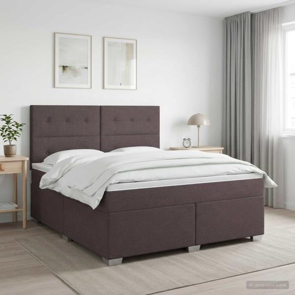 ARDEBO.de - Boxspringbett mit Matratze Dunkelbraun 140 x 200 cm Stoff