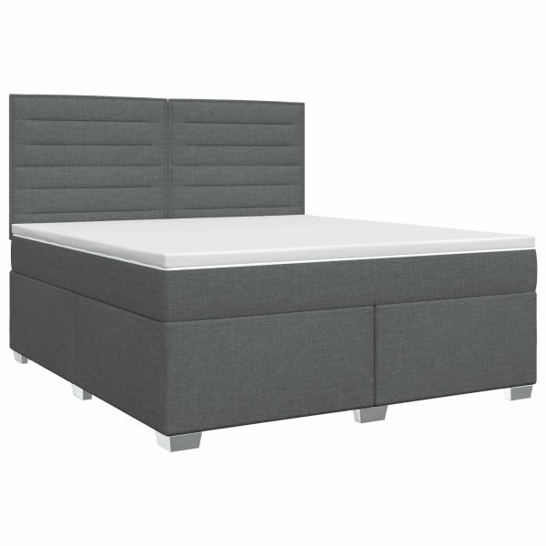 Boxspringbett mit Matratze Dunkelgrau 160 x 200 cm Stoff