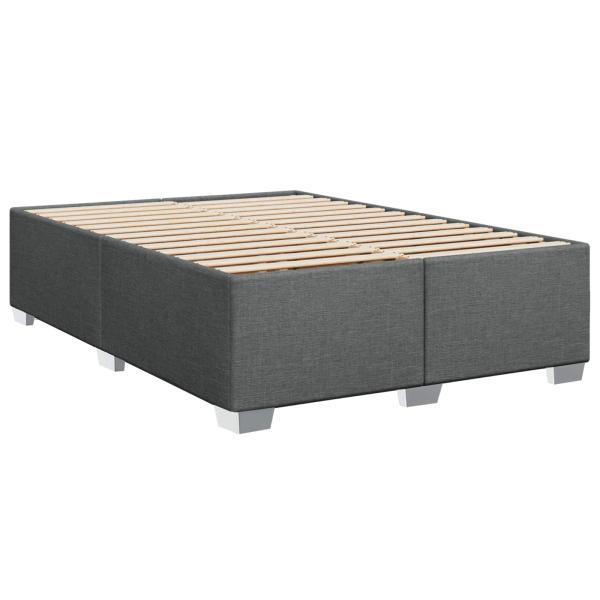 Boxspringbett mit Matratze Dunkelgrau 160 x 200 cm Stoff