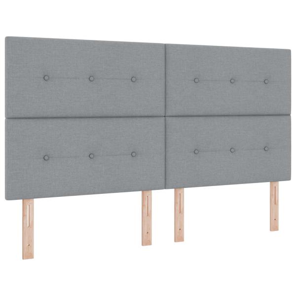 Boxspringbett mit Matratze Hellgrau 180 x 200 cm Stoff