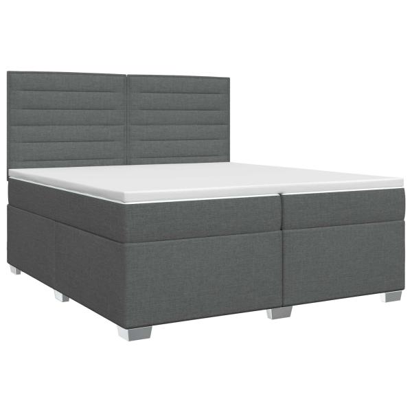 Boxspringbett mit Matratze Dunkelgrau 200 x 200 cm Stoff