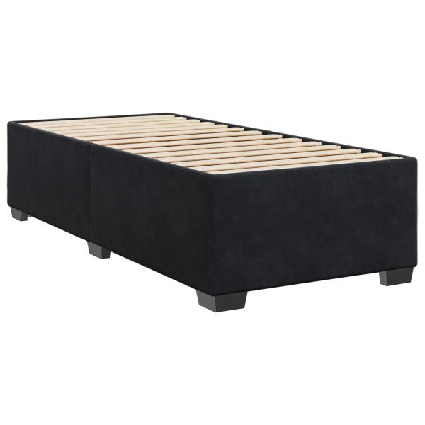 Boxspringbett mit Matratze Schwarz 90 x 190 cm Samt