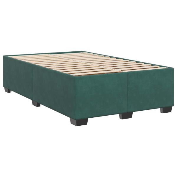 Boxspringbett mit Matratze Dunkelgrün 120 x 190 cm Samt