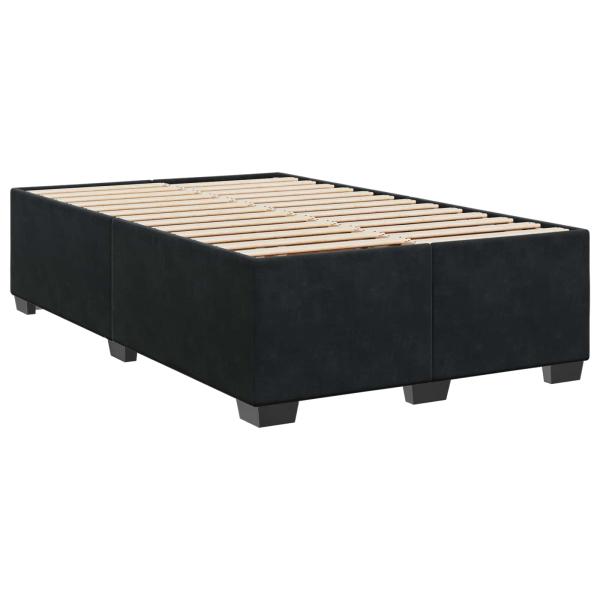 Boxspringbett mit Matratze Schwarz 120 x 190 cm Samt