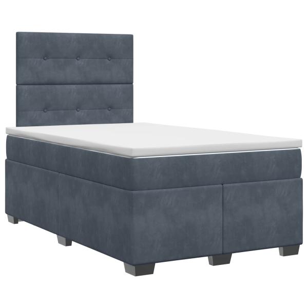 Boxspringbett mit Matratze Dunkelgrau 120 x 200 cm Samt