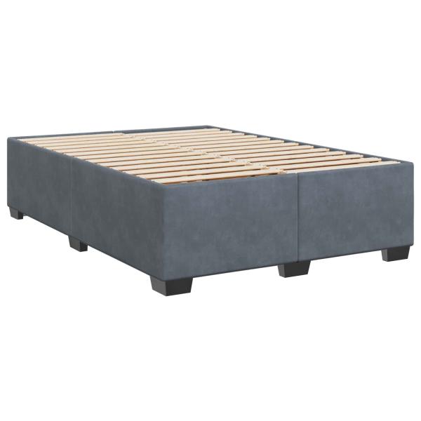 Boxspringbett mit Matratze Dunkelgrau 160 x 200 cm Samt