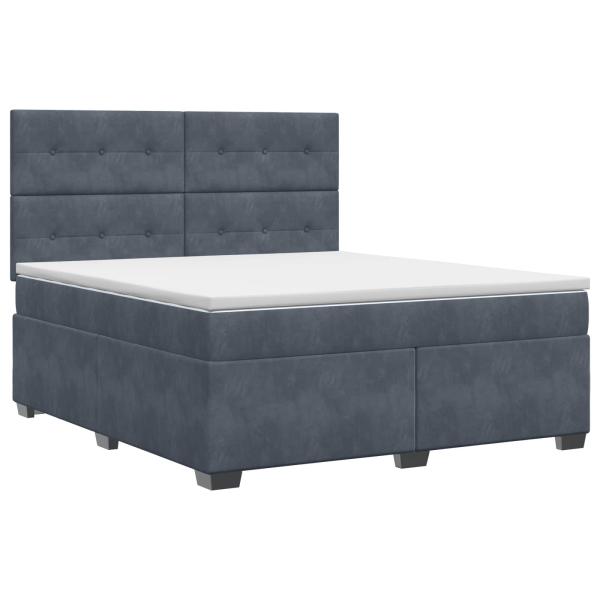 Boxspringbett mit Matratze Dunkelgrau 180 x 200 cm Samt