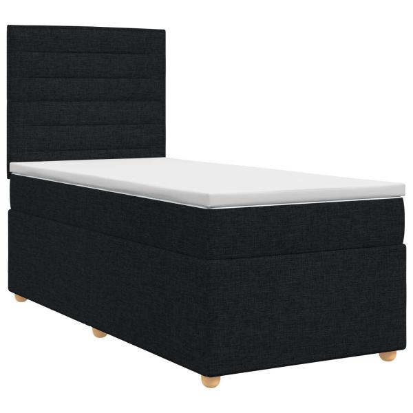 Boxspringbett mit Matratze Schwarz 80 x 200 cm Stoff