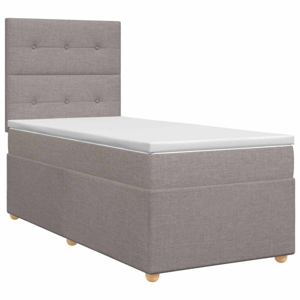 Boxspringbett mit Matratze mit Kopfteil Taupe 90 x 200 cm Stoff