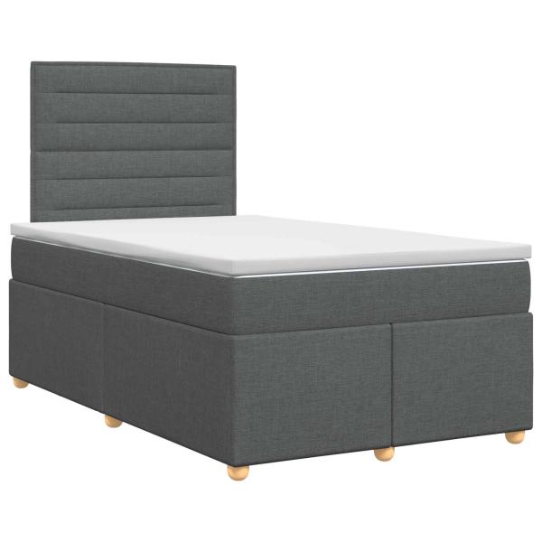 Boxspringbett mit Matratze Dunkelgrau 120 x 190 cm Stoff