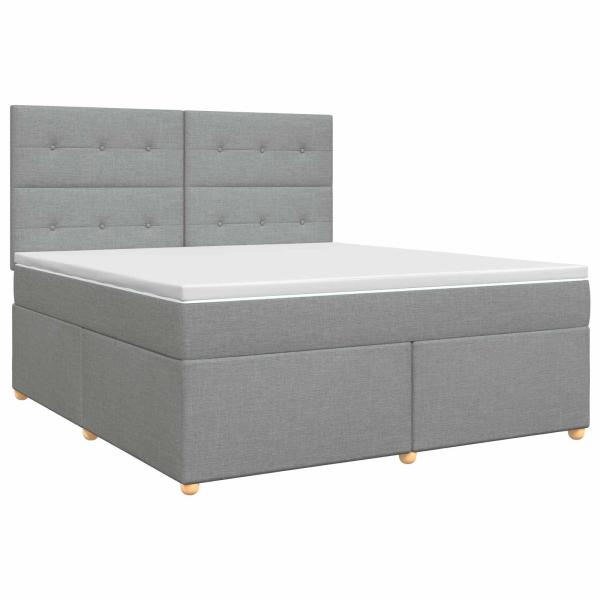 Boxspringbett mit Matratze Hellgrau 140 x 200 cm Stoff