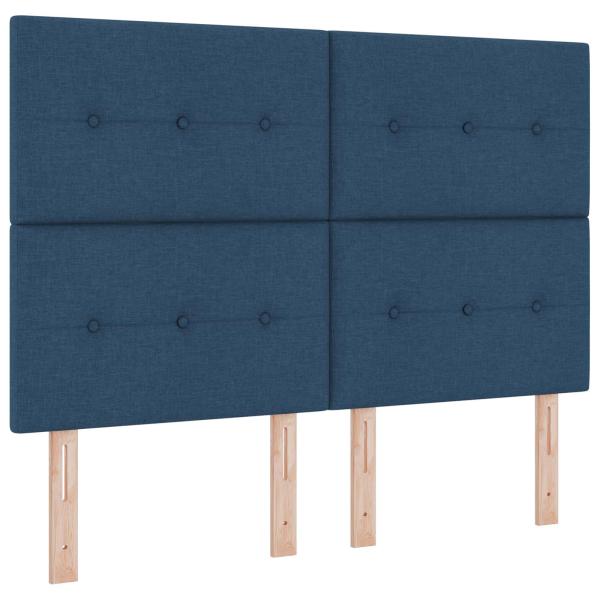 Boxspringbett mit Matratze mit Kopfteil Blau 160 x 200 cm Stoff