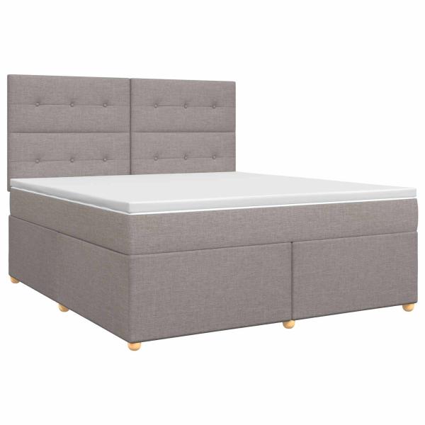 Boxspringbett mit Matratze Taupe 180 x 200 cm Stoff