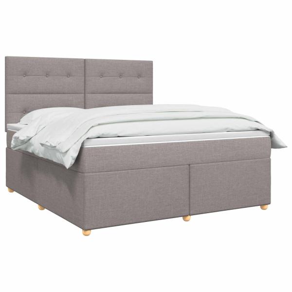 Boxspringbett mit Matratze Taupe 180 x 200 cm Stoff