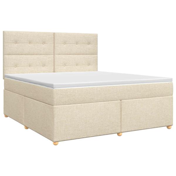 Boxspringbett mit Matratze Creme 180 x 200 cm Stoff