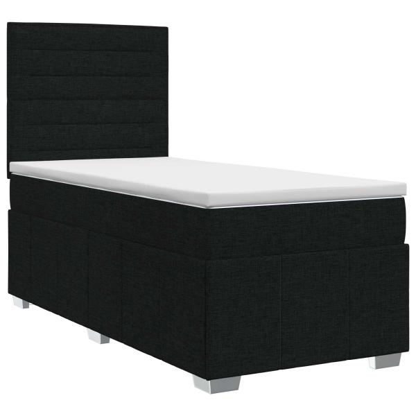 Boxspringbett mit Matratze Schwarz 90 x 190 cm Stoff