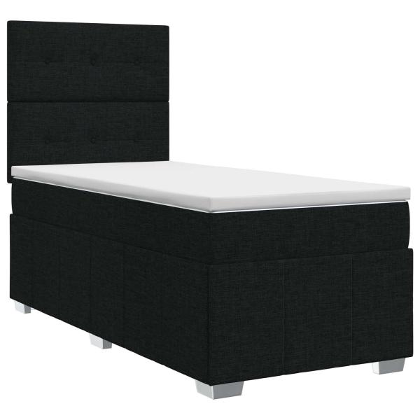 Boxspringbett mit Matratze Schwarz 90 x 190 cm Stoff