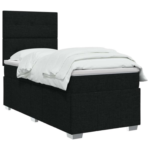 Boxspringbett mit Matratze Schwarz 90 x 190 cm Stoff